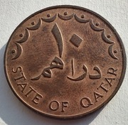 KATAR Qatar 10 Dirhams 1973 ŁADNA