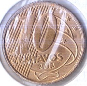BRAZYLIA 10 centavos 2013, KM# 649.3, AU