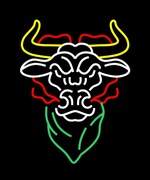 Niestandardowy neonowy znak byka 45x35 cm