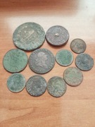 Zestaw starych monet , grosze, boratynki i mi nie znane .