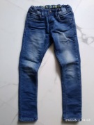 Spodnie chłopięce, ocieplane, niebieskie, rozm 128