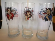 Kolekcjonerski zestaw szklanek Tyskie, Boniek, Van Basten, Figo