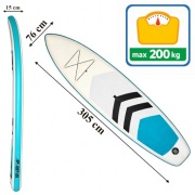 Deska Sup 305 cm Paddle ZESTAW + AKCESORIA + POMPKA, PLECAK, WIOSŁO, LINKA 