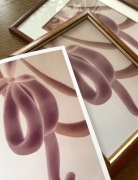 Print  różowa fioletowa kokardka 