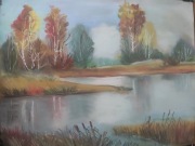 Obraz namalowany pastelami suchymi