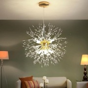 Qamra Złoty Kryształowy Żyrandol Dmuchawiec Ø40 cm na 8 żarówek