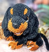 Jamnik szydełkowy maskotka prezent 30cm