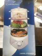 Parowar Cookworks 3 poziomy do gotowania na parze