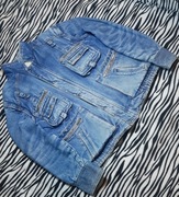 Kultowa Kurtka Jeans FANSA | Ciepły Miś Sherpa | Vintage Cargo Style