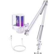 Maono DGM20S mikrofon kardioidalny gamingowy podświetlany z ramieniem biały