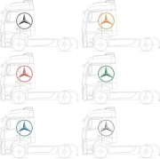 Naklejka gwiazda mercedes actros wrap sticker Lewa I Prawa strona 