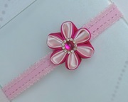 Opaska do włosów chrzest urodziny wesele koronka kanzashi roczek