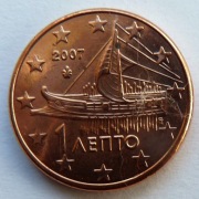 GRECJA  2007 1 CENT UNC !!!!!!!!!!