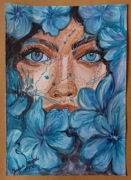 Abstrakcyjny portret kobiety "W skrytej tęsknocie "