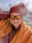 Czapka Rudy Terakota 100 % wełna handmade