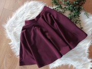 Bordowa rozkloszowana spódniczka Boohoo 36S/34XS krótka mini damska