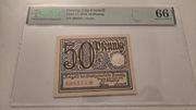 50 Pfennig 1919 Danzig PMG 66
