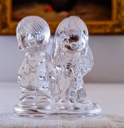 Piękna krysztalowa figurka MŁODA PARA  prl vintage retro