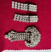 Komplet KLIPSY I BROSZKA,JABLONEX,dł.klipsy-5cm,broszka-7cm- stan bdobry