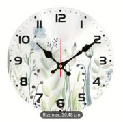 Nowy kwiatowy zegar ścienny średnica 30 cm na baterie AA