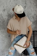Koszula o luźnym kroju kolor beż rozmiar L