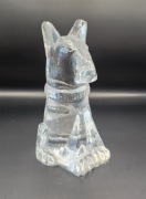 Szklana figurka w kształcie psa, przycisk do papieru, szwecja, vintage