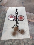 Kwietnik, czarny 3 ceramiczne podstawki