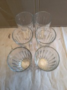 Przezroczyste szklanki z wypukłymi prążkami 6 sztuk