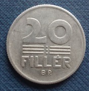 Moneta Węgry 20 fillerów 1973