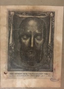 Rycina z 1897r. Chusta Weroniki, certyfikat Leon XIII