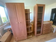 Meble do pokoju dziennego, regał, meblościanka, komoda - kolor olcha