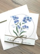 Kartka okolicznościowa kwiaty ręcznie malowana