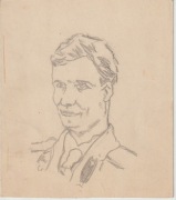 Stary szkic portret mężczyzny w mundurze z patkami ołówek sygnatura