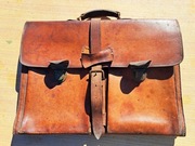 Stara skórzana oryginalna teczka- vintage 