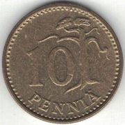 Finlandia 10 pennia 1977 - 20 mm - nr 1