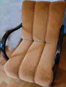 Fotel klubowy vintage aksamit z przeszyciami art deco przedwojenny