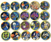 Unikat 20 szt. kapsle Leaf Kosmiczny Mecz Space Jam 1995 kapsel tazo żeton