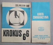 PRL. PZO Krokus 66 instrukcja obsługi i karta gwarancyjna.