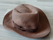 J.Crew Wool Hot wełniany Kapelusz Cowboy Indiana Jones brązowy 54 -55cm