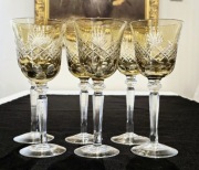 Duże kieliszki do wina 6 szt. Remery miodowe szkło Vintage retro prl 