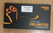 Karta Unlimited do Cinema City na rok (okazja! wartość karty to 672 PLN). 