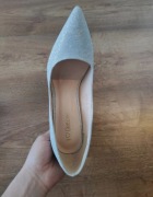 Srebrne szpilki brokatowe DeeZee 38 