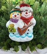 Bombka Bałwanki z gitara i perkusją10B Prezent ! Okazja ! Ozdoba Szklana