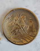 Płaskorzeźba / talerz z brązu z wizerunkiem Don Kichota z La Manchy