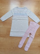 Sukienka sweterkowa 80/86 + rajstopki