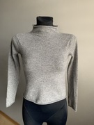 Lisa Yang szary sweter damski kaszmirowy półgolf 100 % kaszmir XS