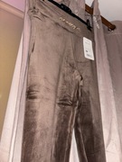 Leginsy welurowe w kolorze czekoladowym 