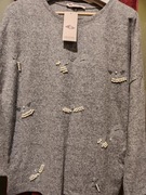 Bluzka damska elegancka z alpaką mięciutka ważka cyrkonie  48-50 