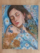 Obraz na płótnie - portret kobiety pt. "Śpiąca królewna"