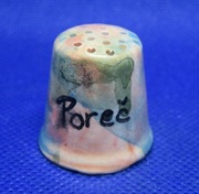 Naparstek Kolekcjonerski Ceramiczny - Poreč Chorwacja Ręcznie Malowany 